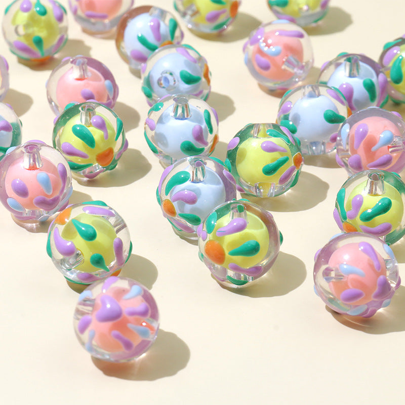 Wholesale Hand Painted Drip Oil Ornament Accessories Beads